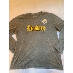 Pittsburgh Steelers Majestic  Long Sleeve Gray Cool Base Dry Fit Shirt Large